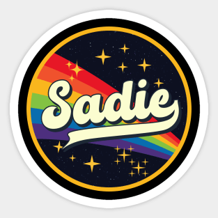 Sadie // Rainbow In Space Vintage Style Sticker